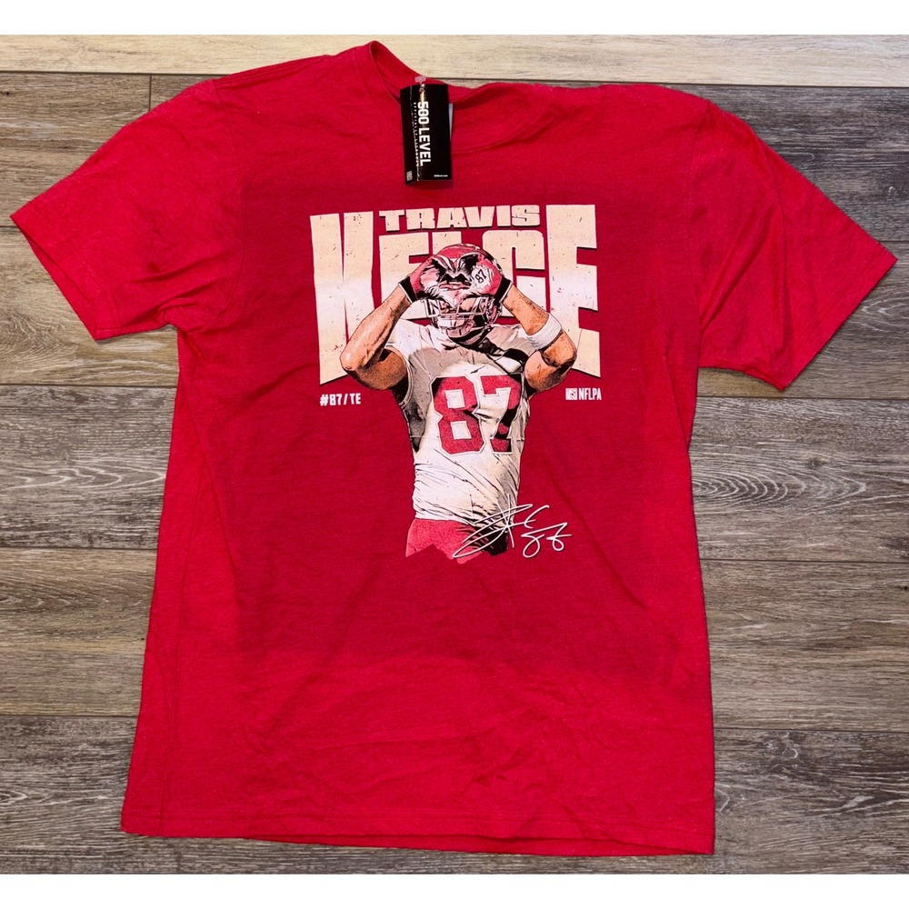 NWT Men's Travis Kelce Kansas City Chiefs 500 Level NFLPA T-Shirt - Large - Red